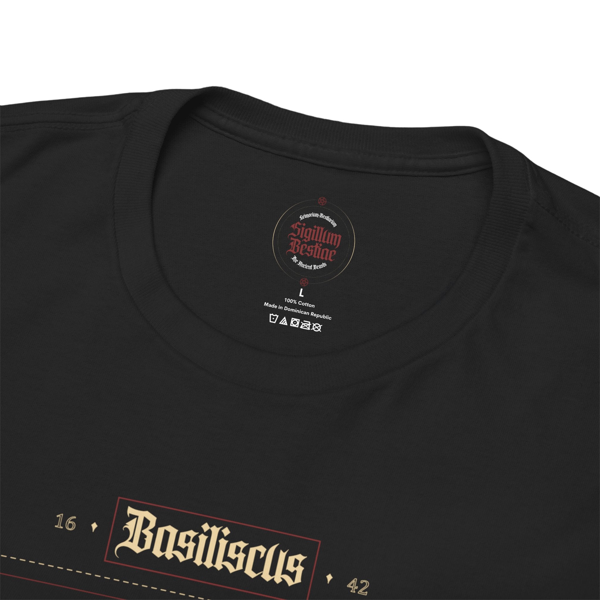 Basiliscus Unisex Tee - Legendary Serpent Shirt with Alchemical Design