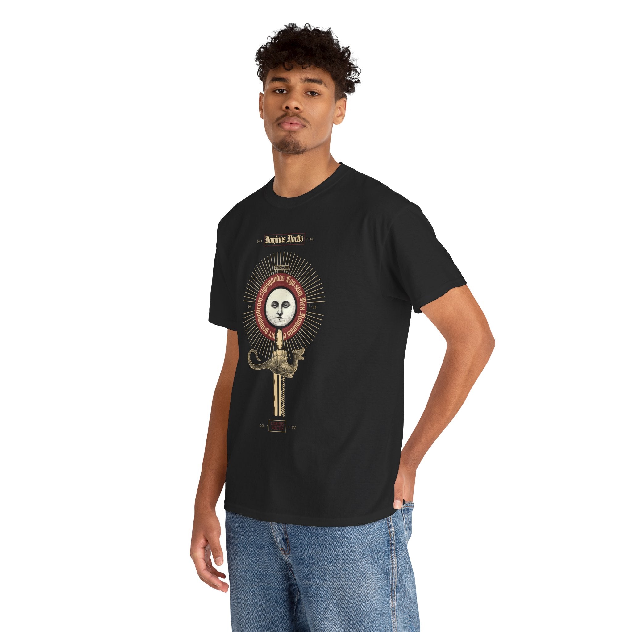 Dominus Noctis Unisex Tee - Celestial Covenant and Dragon Sigil Design