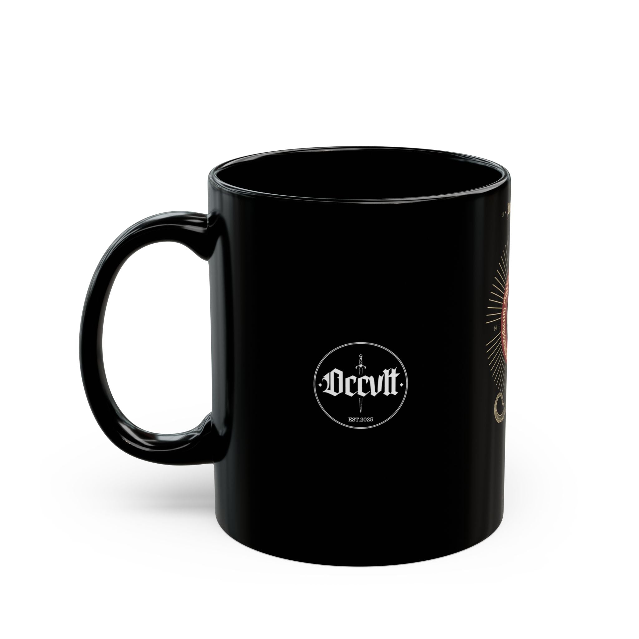 Occvlt Sun Key Mug — Mystical Black Ceramic Coffee Cup (11oz/15oz)