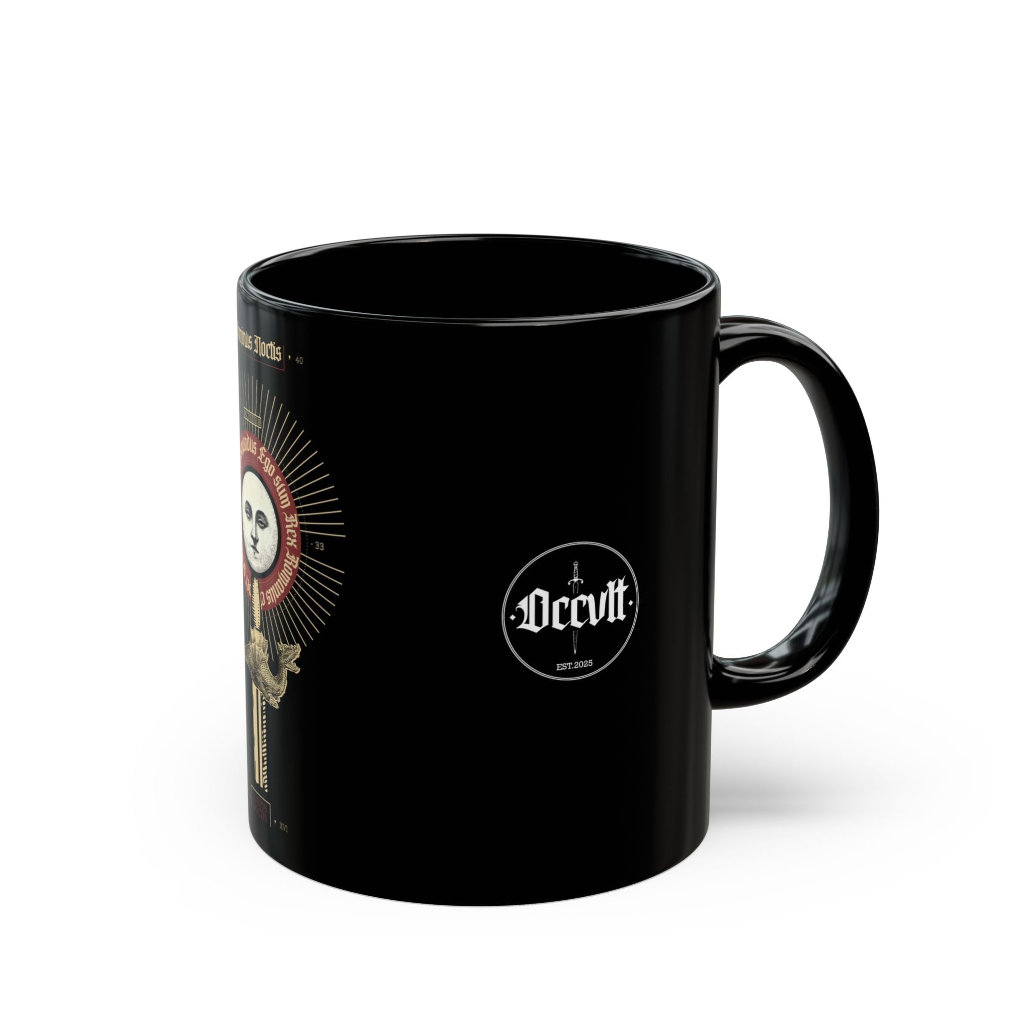 Occvlt Sun Key Mug — Mystical Black Ceramic Coffee Cup (11oz/15oz)