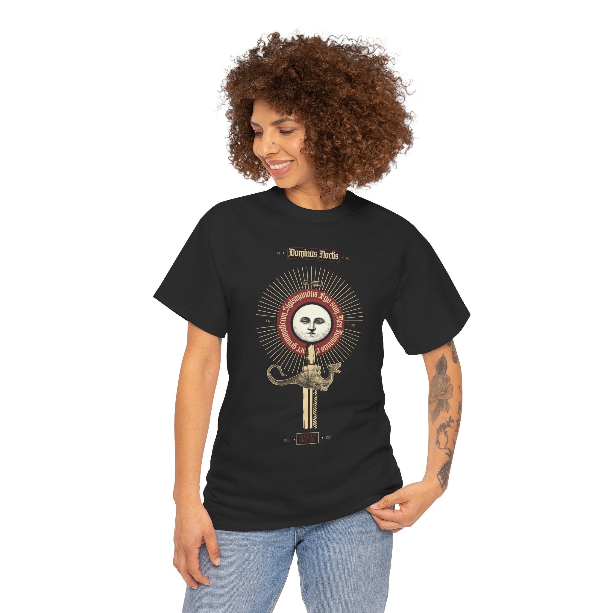Dominus Noctis Unisex Tee - Celestial Covenant and Dragon Sigil Design
