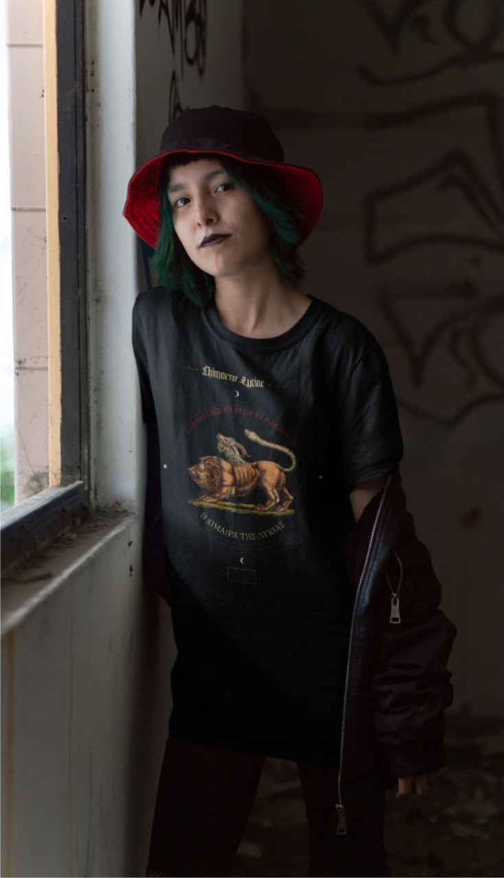 Chimaera Unisex Tee - Fire and Blood Mythical Creature Shirt