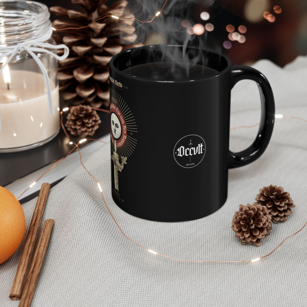 Occvlt Sun Key Mug — Mystical Black Ceramic Coffee Cup (11oz/15oz)