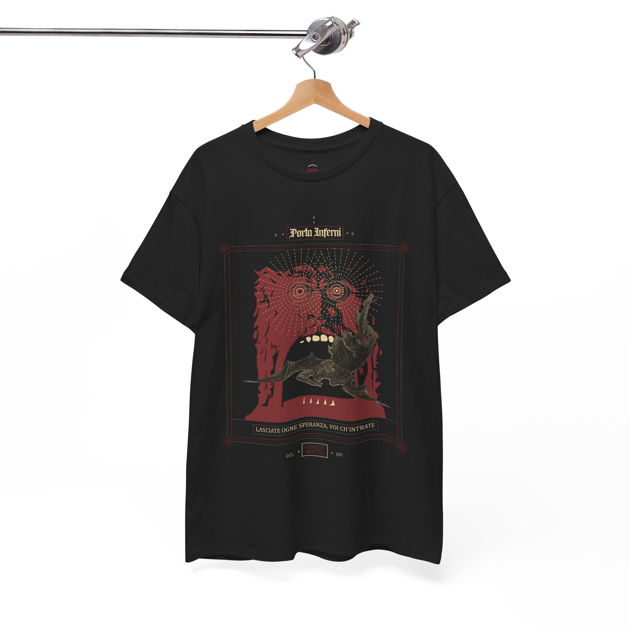 Unisex Tee - Porta Infernis Gate of the Abyss Lucifer Wings Blaze Shirt