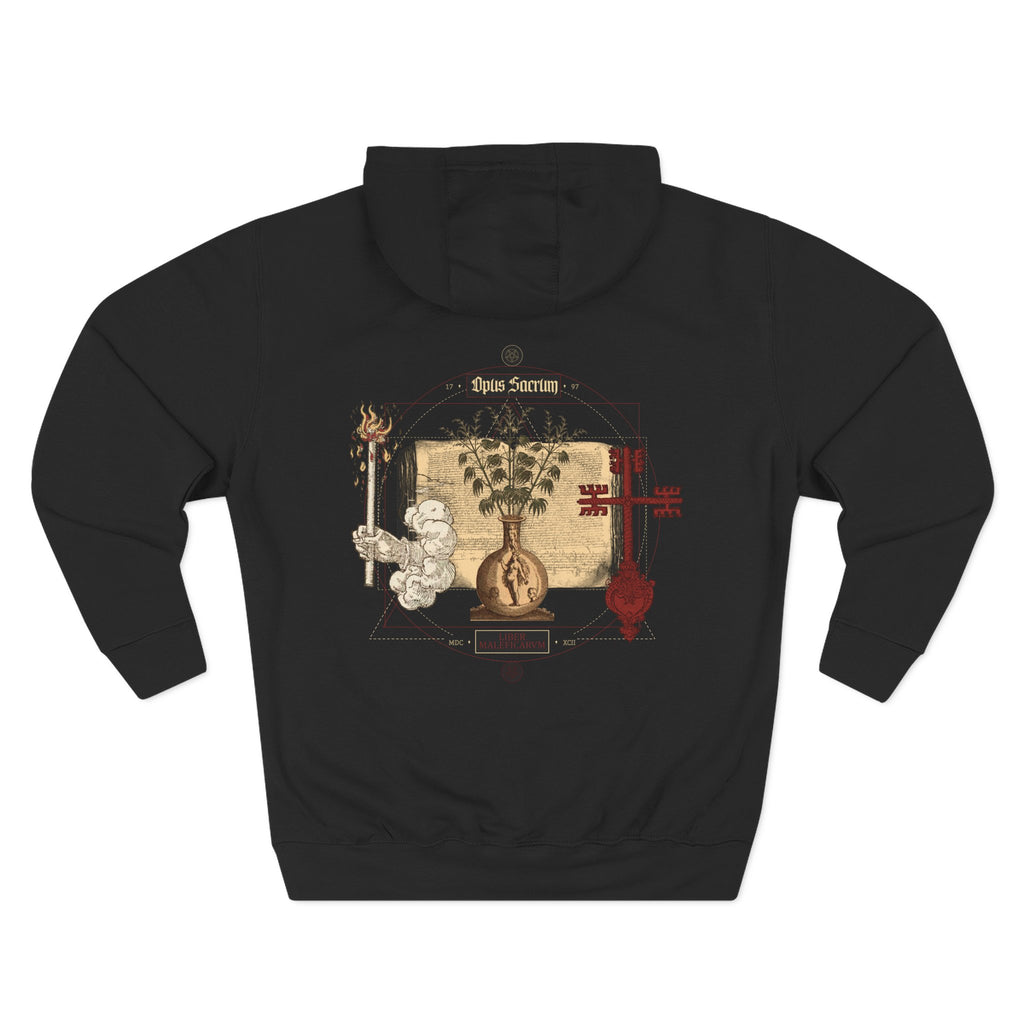 Opus Sacrum Hoodie — Mystical Key-Cross & Herb Alchemy Design